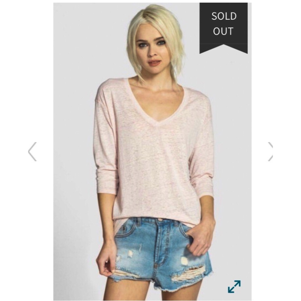 Leith 3/4 Sleeve V-Neck Tee